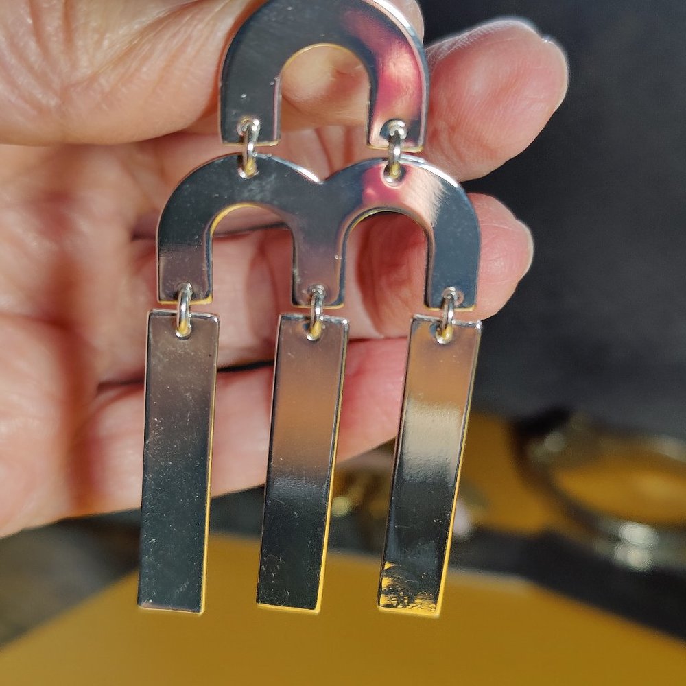 Huge JCrew silver earrings